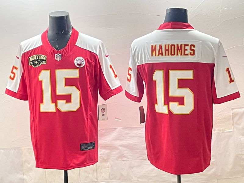 Men 2025 Nike Kansas City Chiefs #15 Mahomes Red 4th generation Limited NFL Jersey 04
